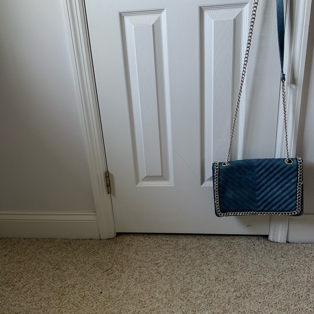 Dasein Distressed Denim Shoulder Bags Chain Strap